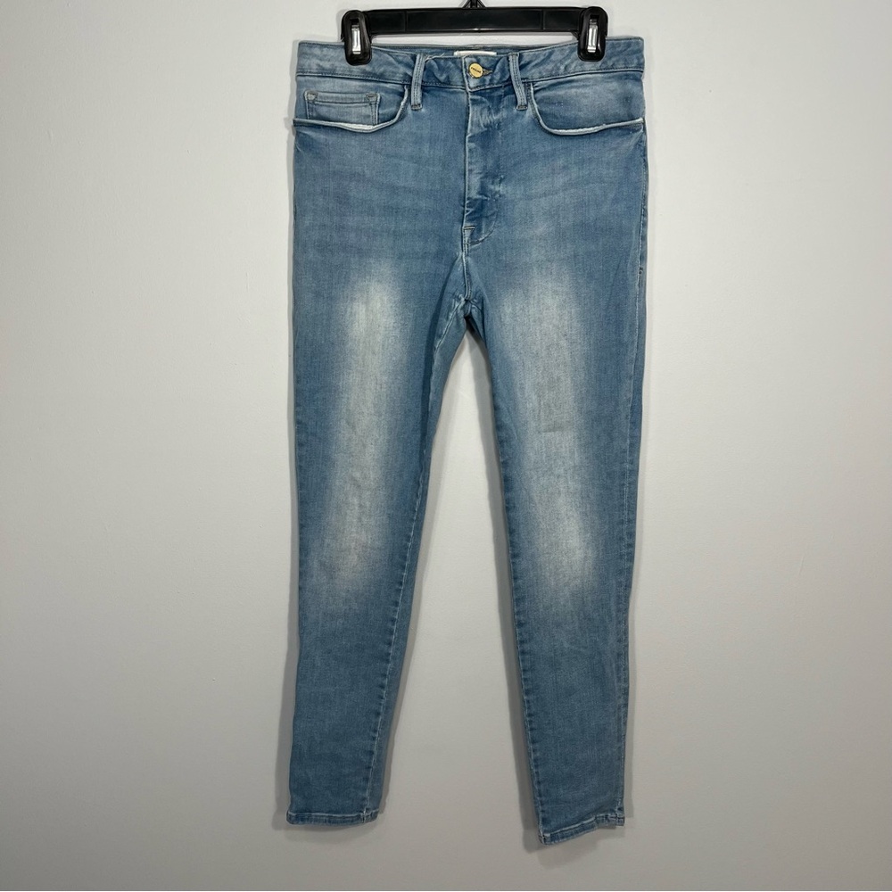 Frame Jeans Womens 2 Blue Light Wash Le One Skinny High Rise Stretch Casual